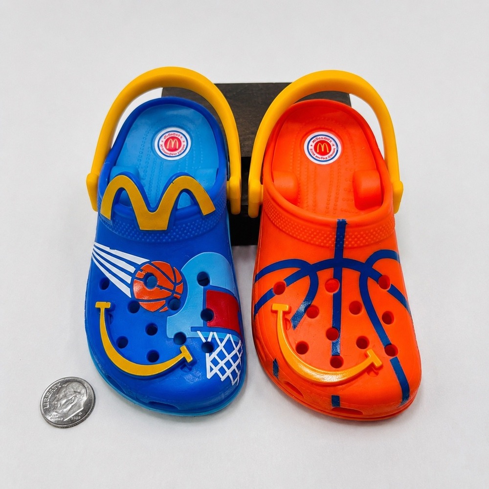 McDonalds All American Games Crocs Keychain Charms Set Blue Orange Basketball